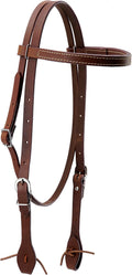Western Horse Curb Bridle Headstall, Oil-Tanned Full-Grain Leather, Heavy Weight