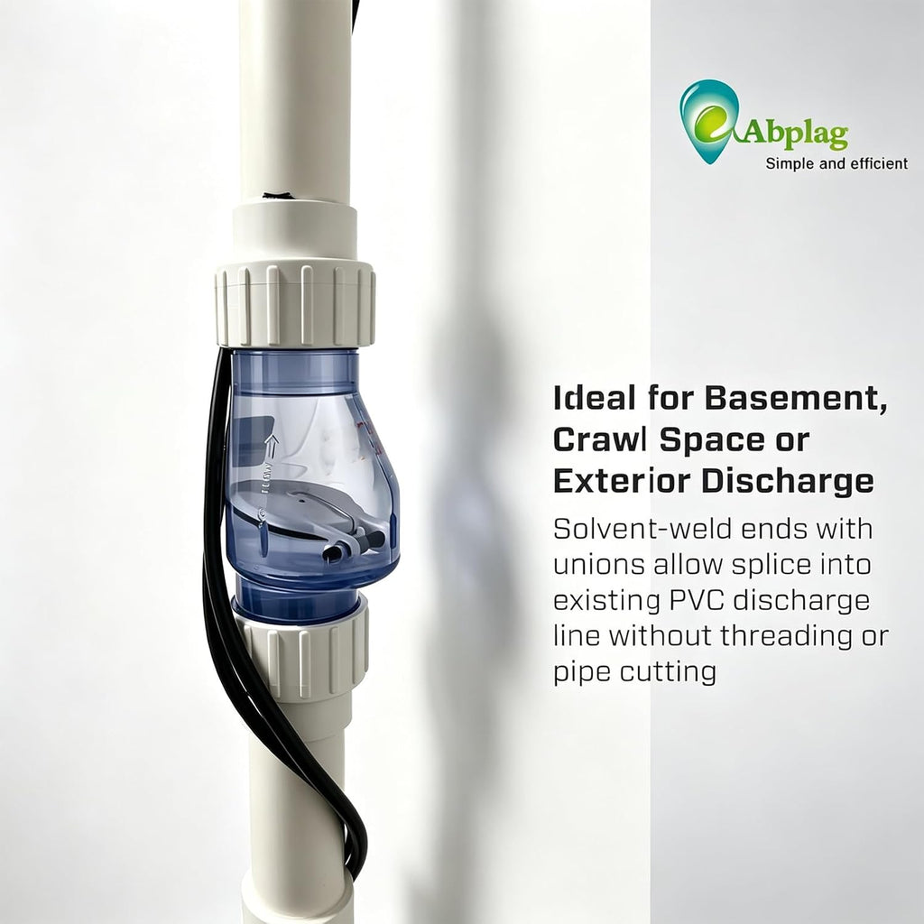 2-inch PVC Transparent Silent Check Valve - Spring-loaded - 2" Union