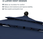 10 ft Outdoor Patio Umbrella, Market Table Umbrellas, Navy Blue