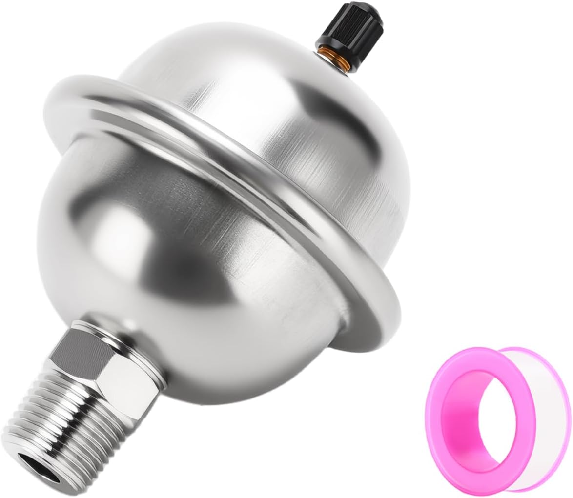Mini Thermal Expansion Tank with 1/2" MIP Threaded Connection, Stainless Steel Hammer Arrestor for 2 Gallon