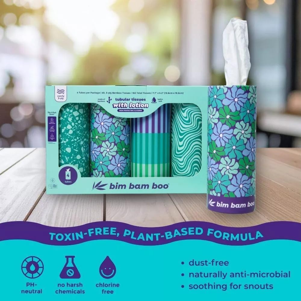 Bamboo Tubular Lotion Facial Tissue - 4pk/40ct