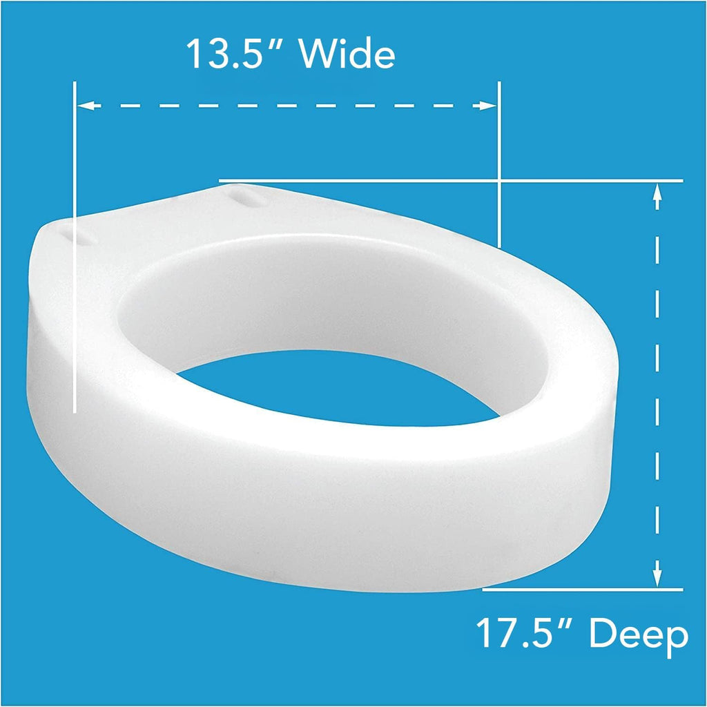 Toilet Seat Riser, Round Raised Toilet Seat Adds 3.5 inches to Toilet Height