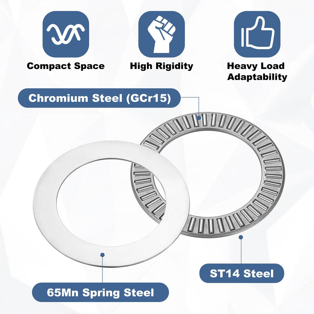uxcell 4 Sets NTA2840 Thrust Needle Roller Bearings with Washers, ID 1-3/4"