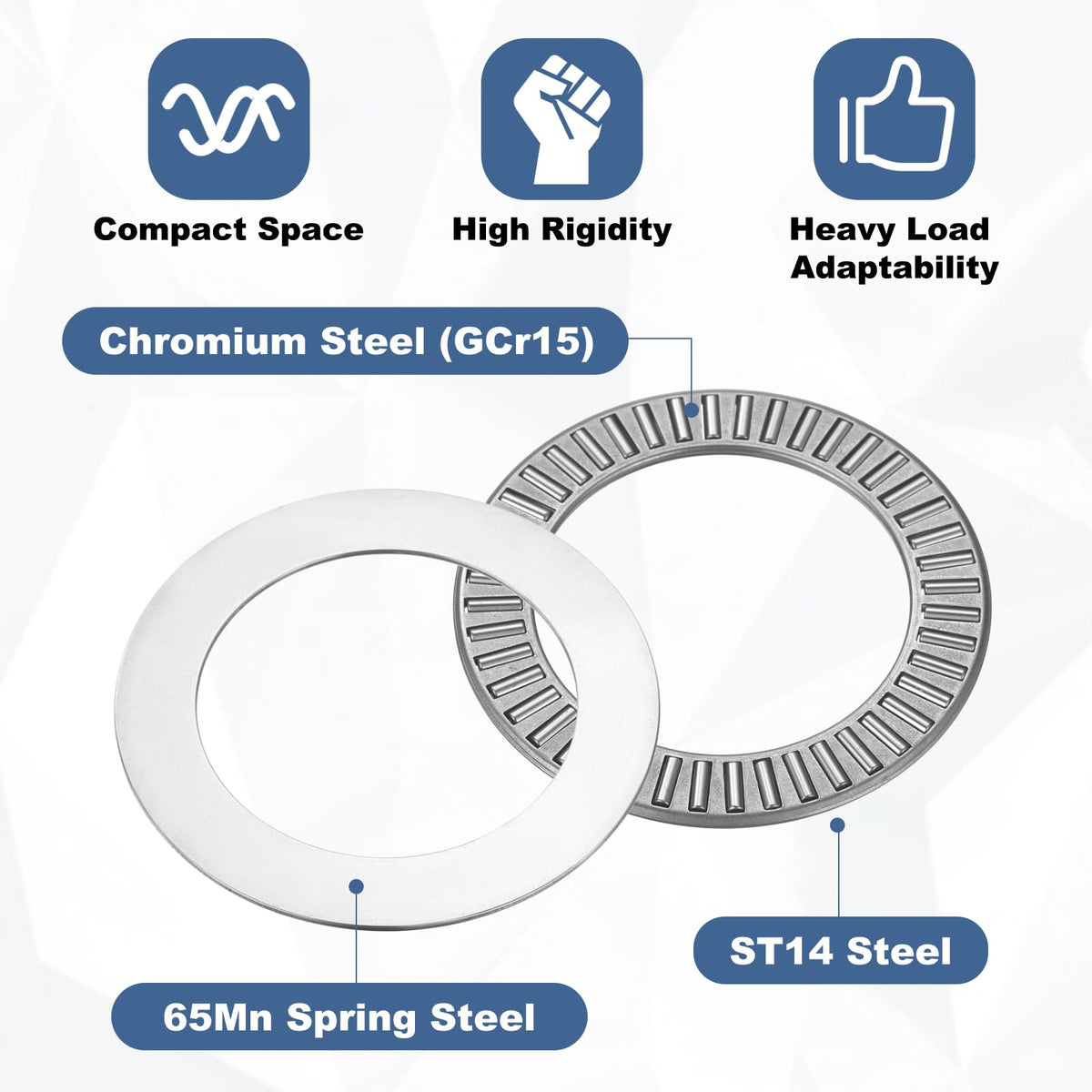 uxcell 2 Sets NTA2233 Thrust Needle Roller Bearings with Washers, ID 1-3/8"