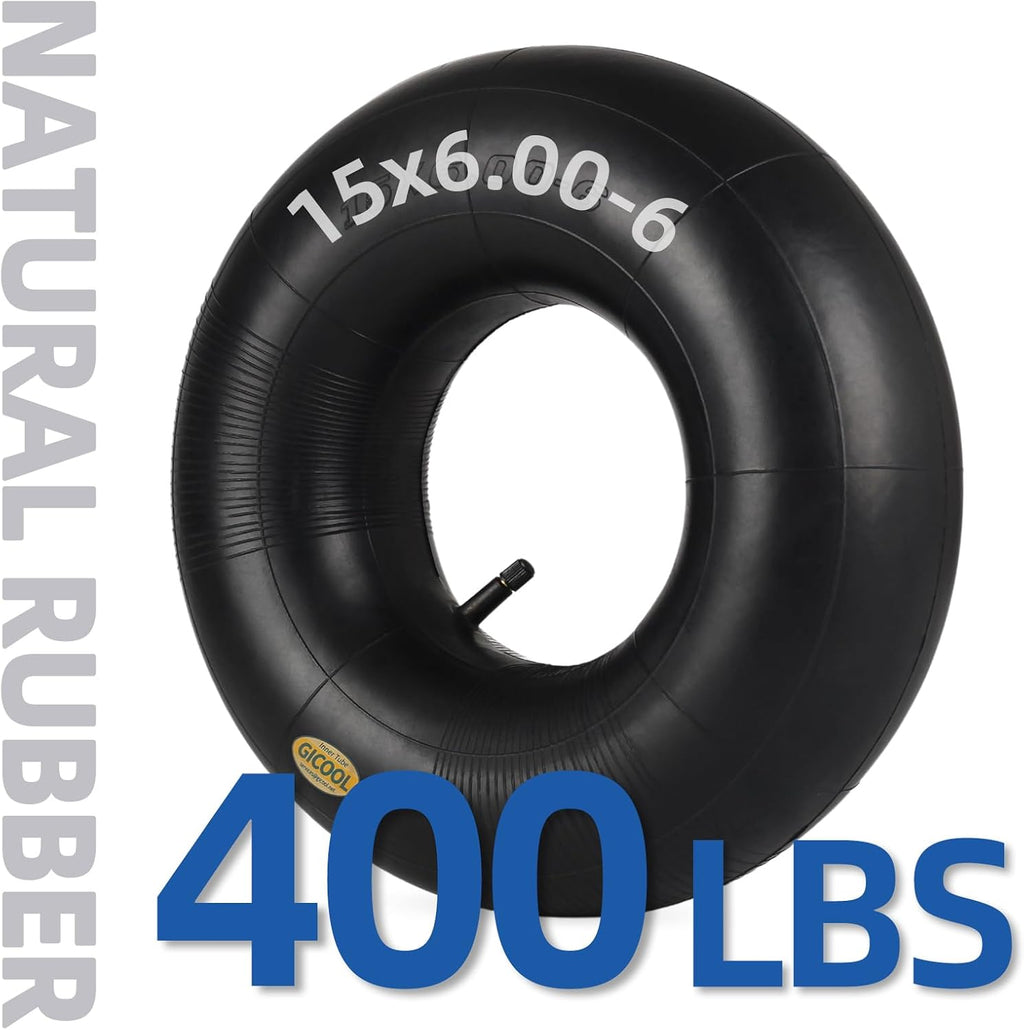 15x6.00-6 Lawn Mower Tire Inner Tubes, TR-13 Valve Stem, 2 Pack | Heavy-Duty Inner Tubes, Fits for Ride-on Mower