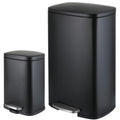 13.2+1.3 Gallon Trash Can Combo Set, Stainless Steel Garbage Bin with Pedal