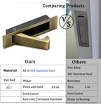 Pocket Door Handles Edge Pull,Flush Finger Hardware,Antique Brass,2