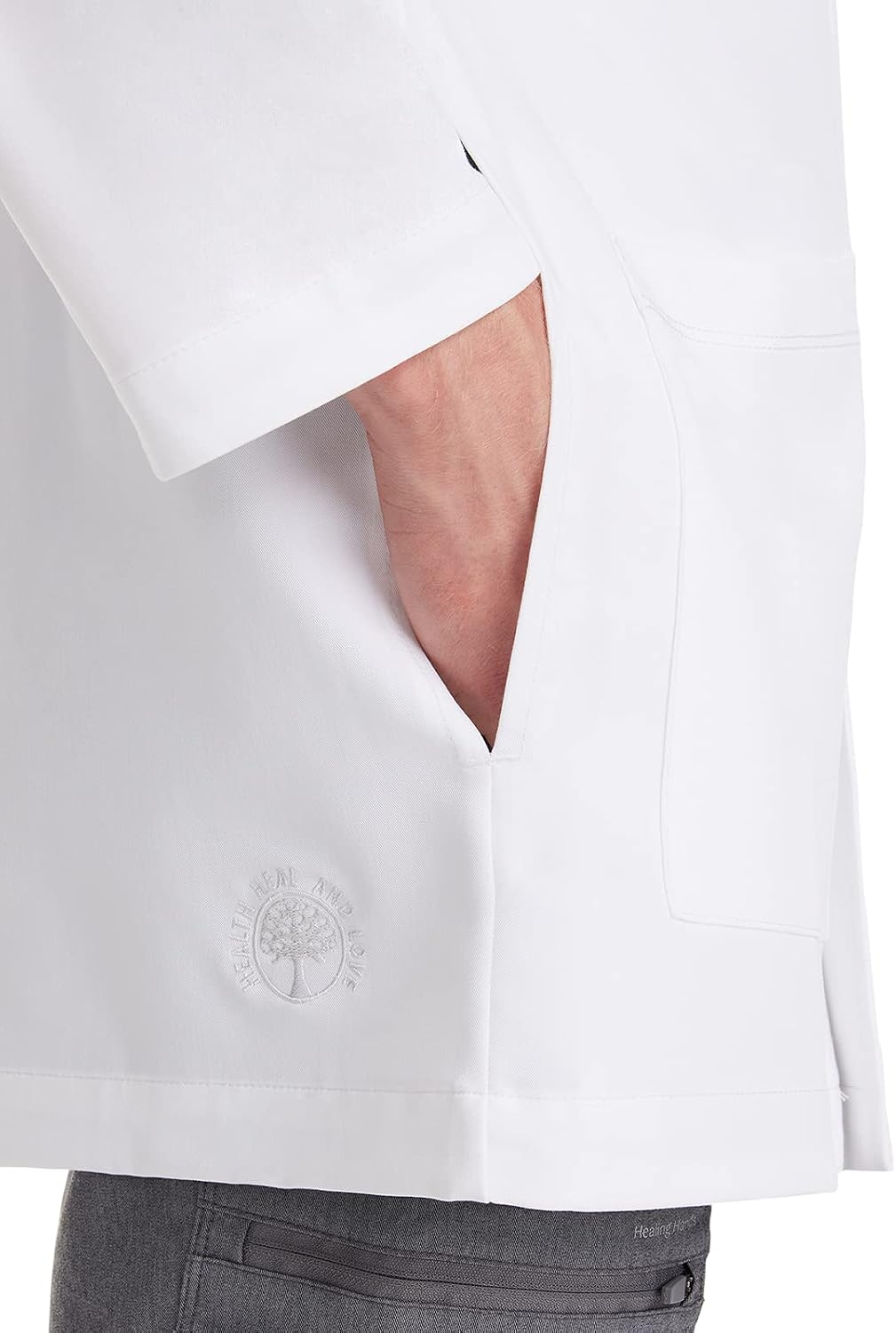 Logan Men's Lab Coat with 5 Pockets, Knit Details & Side Slits Back length 34½" 360° Stretch 5100