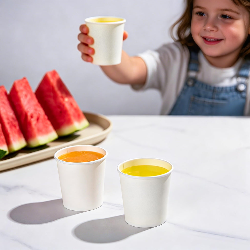 500 Pack 4 oz Paper Cups, White Disposable Paper Coffee Cups