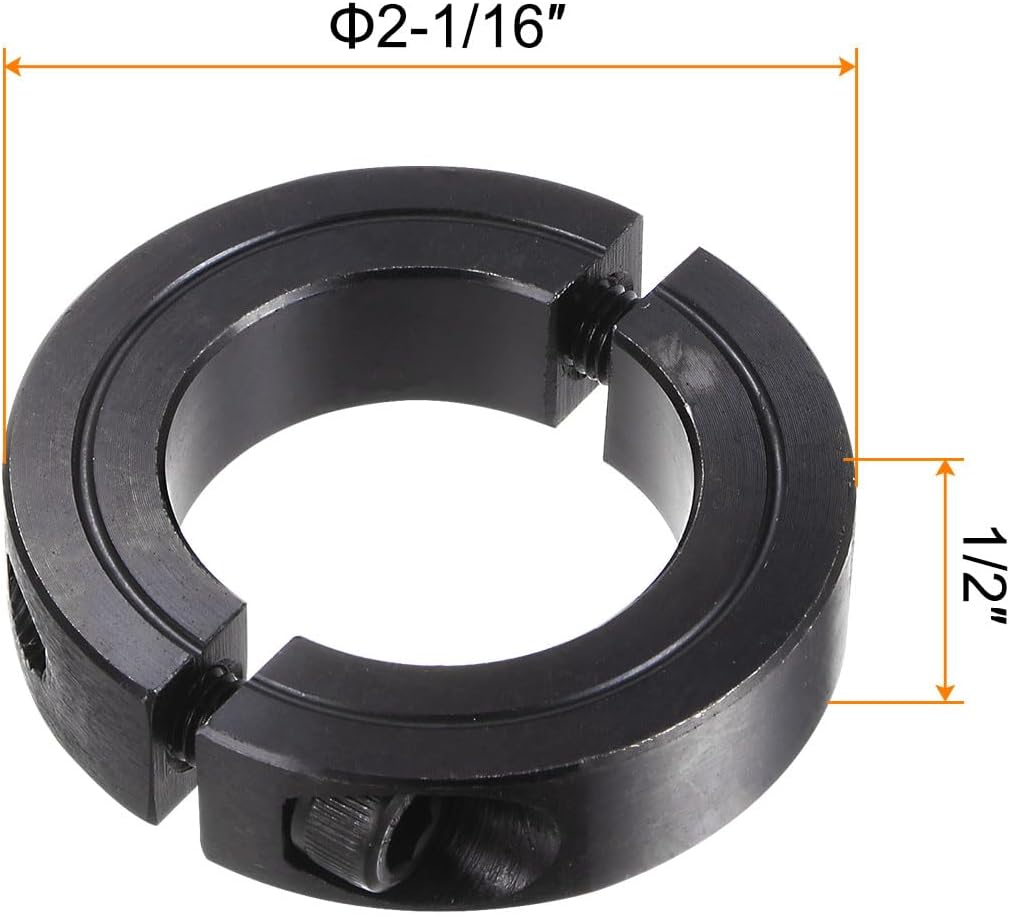 HARFINGTON 4pcs Shaft Collar for 1-1/4" Rod 2-1/16" OD 1/2" Width Black