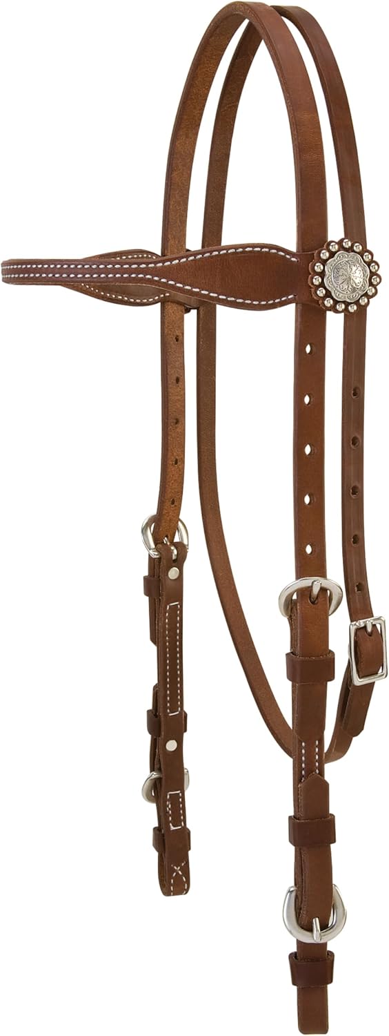 Stacy Westfall Horse Headstall, Leather, Adjustable Fit