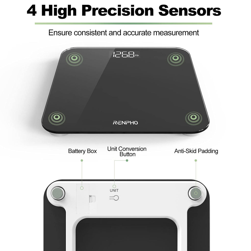 Digital Bathroom Scale for Body Weight, 400lbs, LED Display, Core 1S | Weighing Machine with High-Precision Sensors