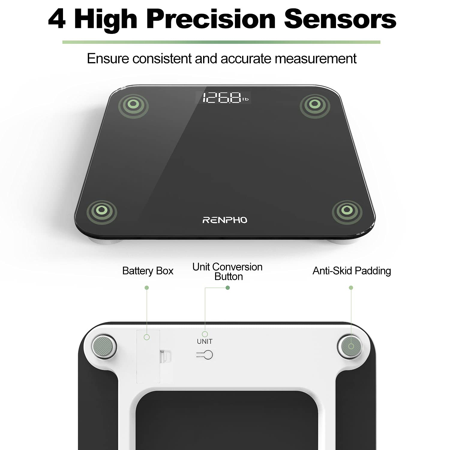 Digital Bathroom Scale for Body Weight, 400lbs, LED Display, Core 1S | Weighing Machine with High-Precision Sensors