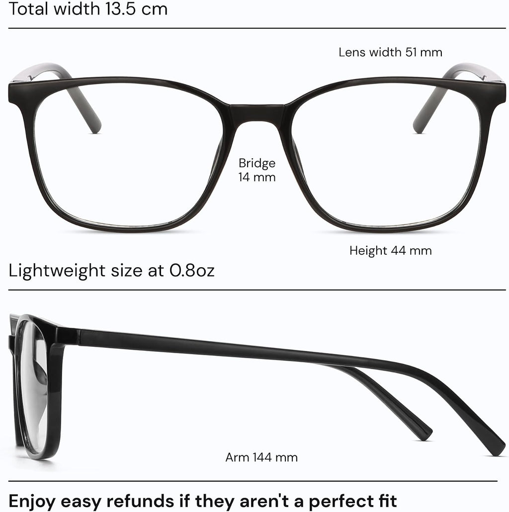Ultralight Blue Light Glasses for Women - Computer Protection Glasses for All Day Comfort - Anti UV Glare & Eyestrain