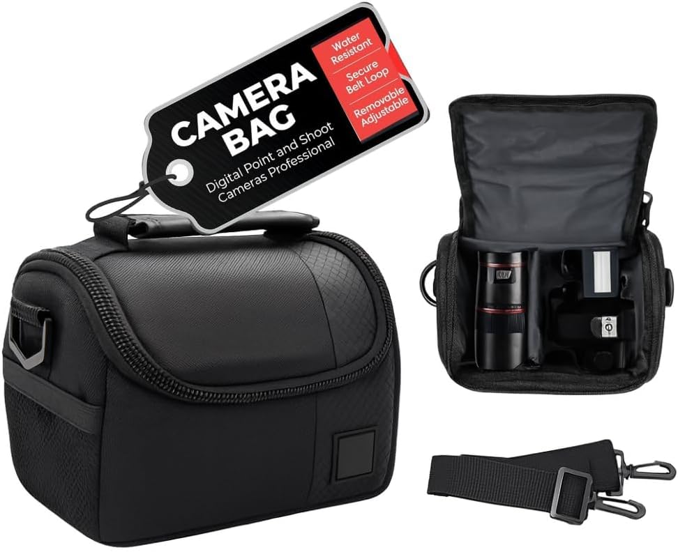 Small Padded Camera Bag with Shoulder Strap – Compact DSLR & Mirrorless Camera Carrying Case, Lightweight Protective