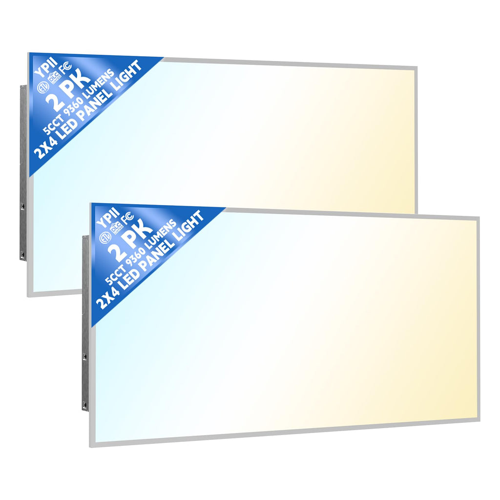 2Pack 2x4 LED Panel Light 5CCT Selectable Drop Ceiling Light Fixture