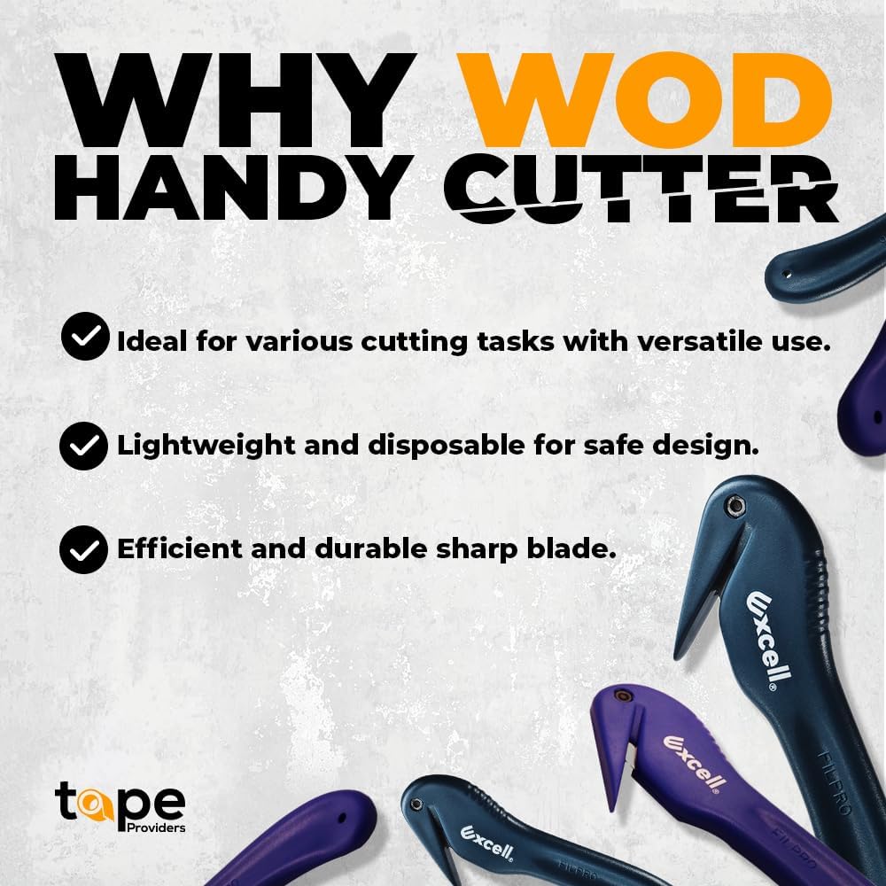 WOD SD-259B Disposable Handy Cutter Package Opener, Stretch Film Shrink Wrap Safety Box Cutters & Strapping Speedy