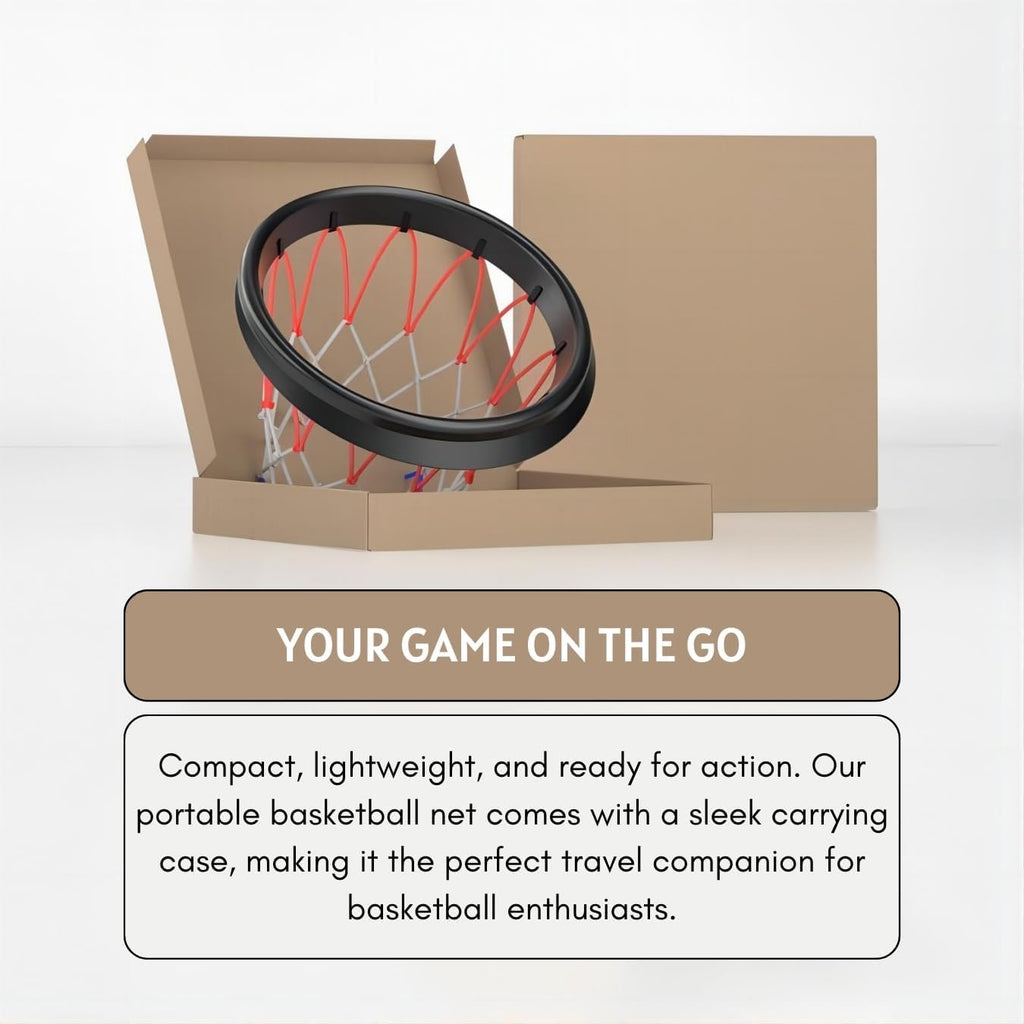 Portable Basketball Net – Easy Install Throw-and-Attach System for Rimless Hoops, Durable & Lightweight Design for