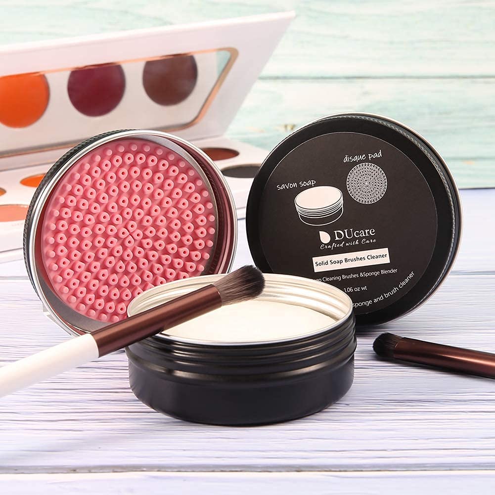 Makeup Brush Cleaner Shampoo Soap Solid Brush Cleaning Mat Removes Cosmetic Color Brush Cleaner Pad for Cleaning