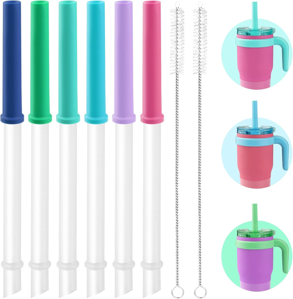Replacement Straws Set Compatible With Reduce Kids Coldee 2.0 Tumbler 14 Oz,Spill-Proof Replacement Silicone Top Lid