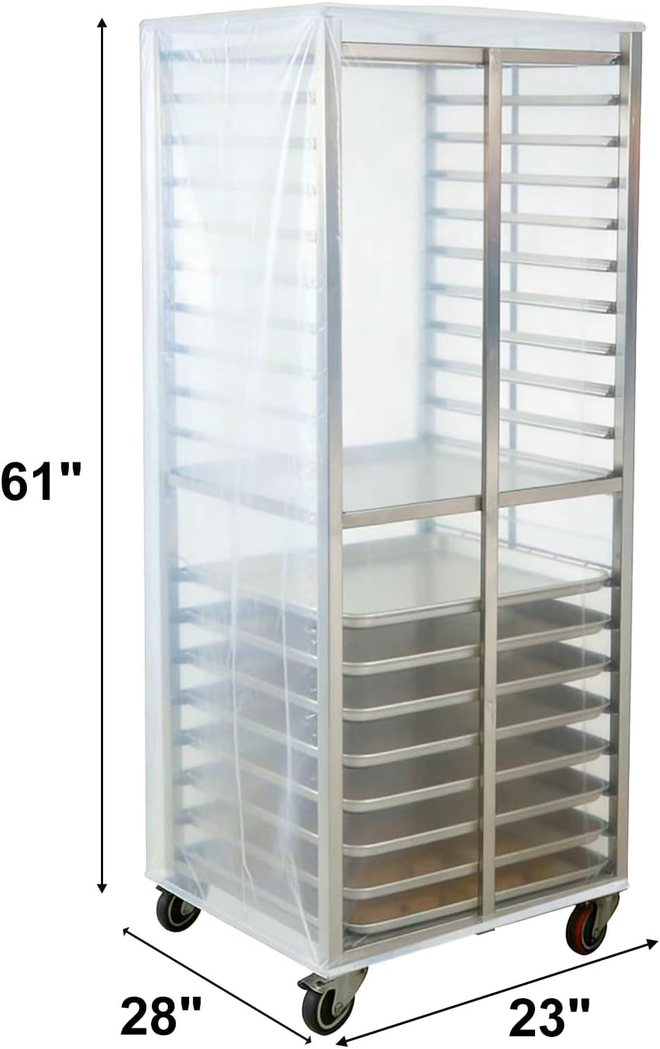 20 Tier Full Size Bun Rack Cover, Commercial Bakers Sheet Pan Racks Cover