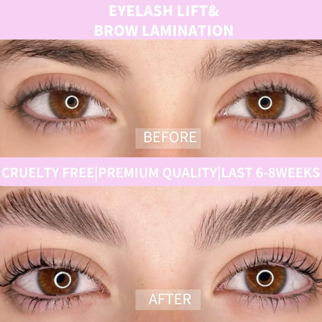 Lash Lift Kit Brow Lamination Kit 2 in 1 Solution, Professional Eyebrow and Eyelash Perm Kit, 6-8 Weeks Long Lasting