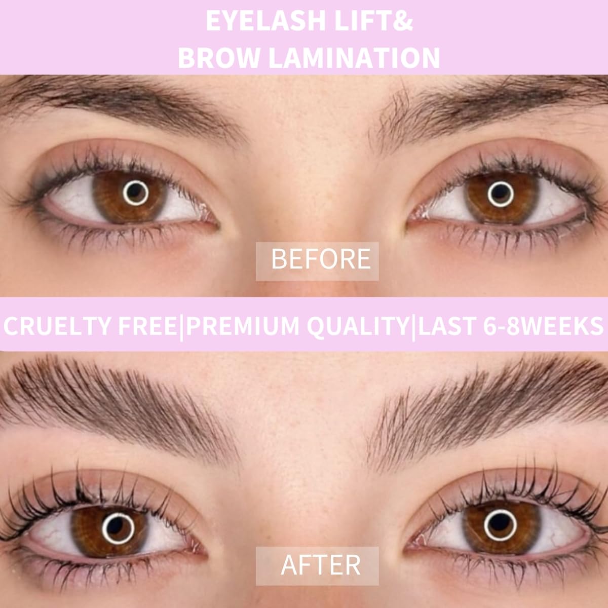 Lash Lift Kit Brow Lamination Kit 2 in 1 Solution, Professional Eyebrow and Eyelash Perm Kit, 6-8 Weeks Long Lasting