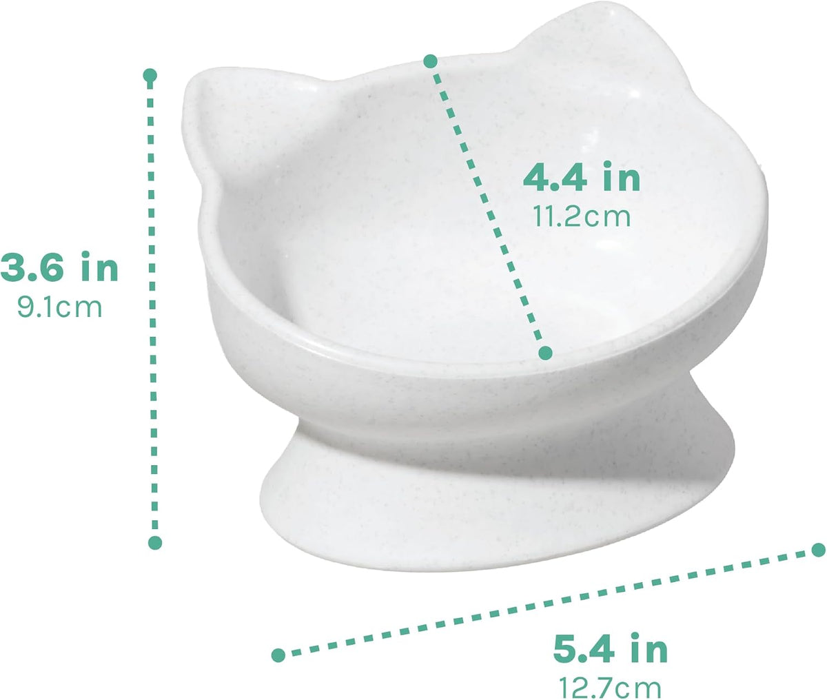 Elevated Cat Bowls (Set of 2), Whisker-Friendly Raised Cat Food & Water Dishes, Modern Pedestal Design, Dishwasher