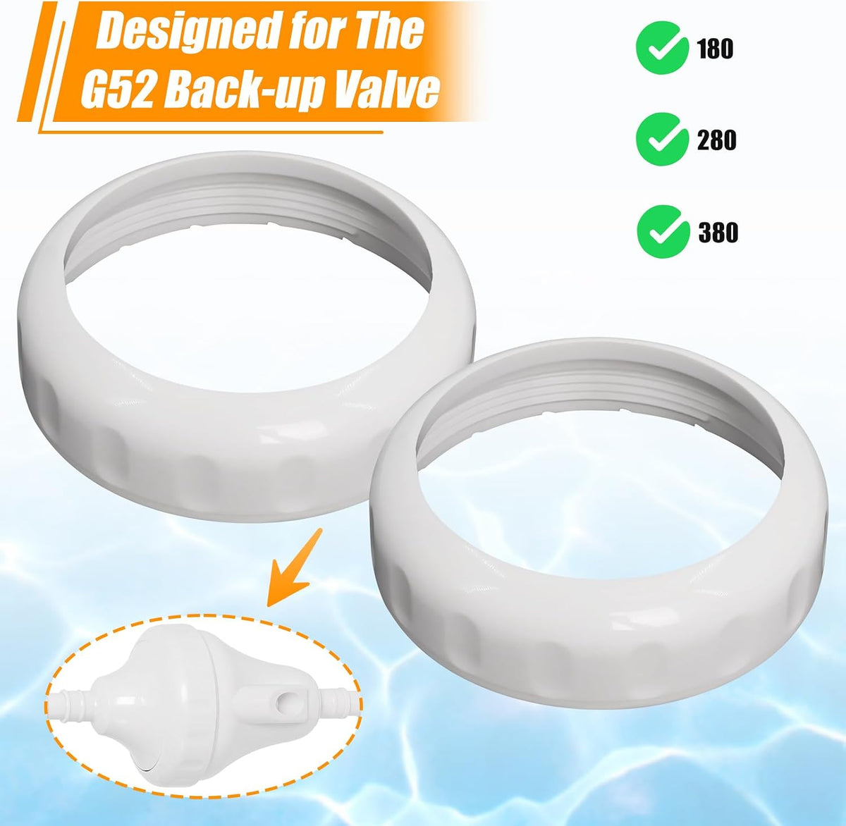 Podoy G57 Collar Ring Compatible with Polaris G52 Backup Valve 2 Pack