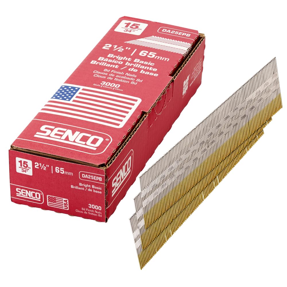 DA25EPB 15 Gauge by 2-1/2 inch Length Bright Basic Finish Nail (3,000 per box)