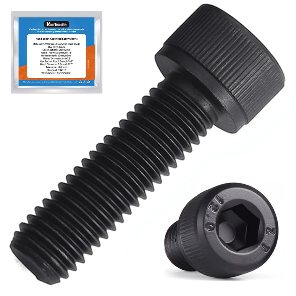 M12 x 40mm Hex Socket Cap Head Screws Bolts, 8pcs Grade12.9 Machine Screws