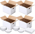 4 Sets Dish Moving Boxes with Divider Kits 15 x 12 x 10 Inches