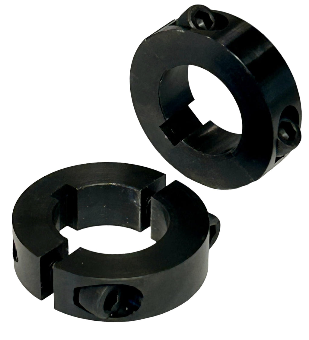 Split Axle Collar 1 Inch Bore, Steel, Keyed (2 Pack)