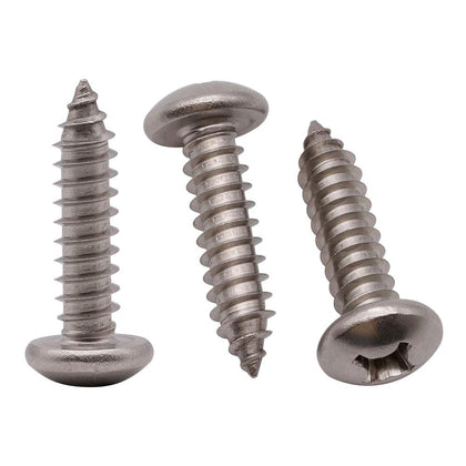 #8 x 3/4" (100 Pack) Stainless Steel Phillips Pan Head Wood Screws, Stainless Steel 304 (18-8), Pan Head Sheet Metal