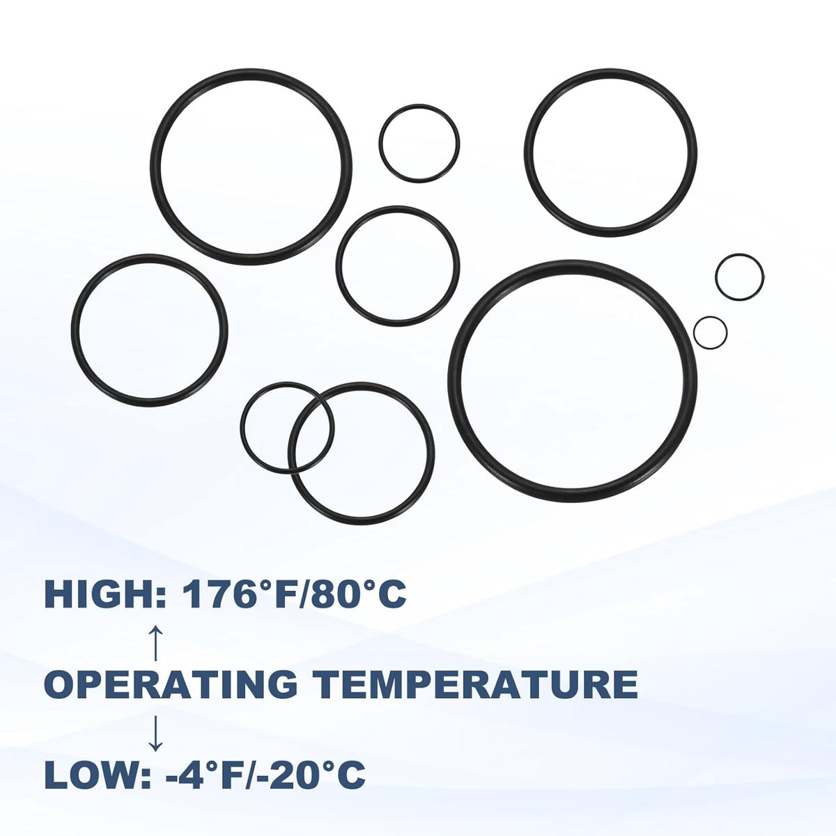 uxcell 2Pcs AS-261 Nitrile Rubber O-Rings 6-3/4" ID, 7" OD, 1/8" W (90D)