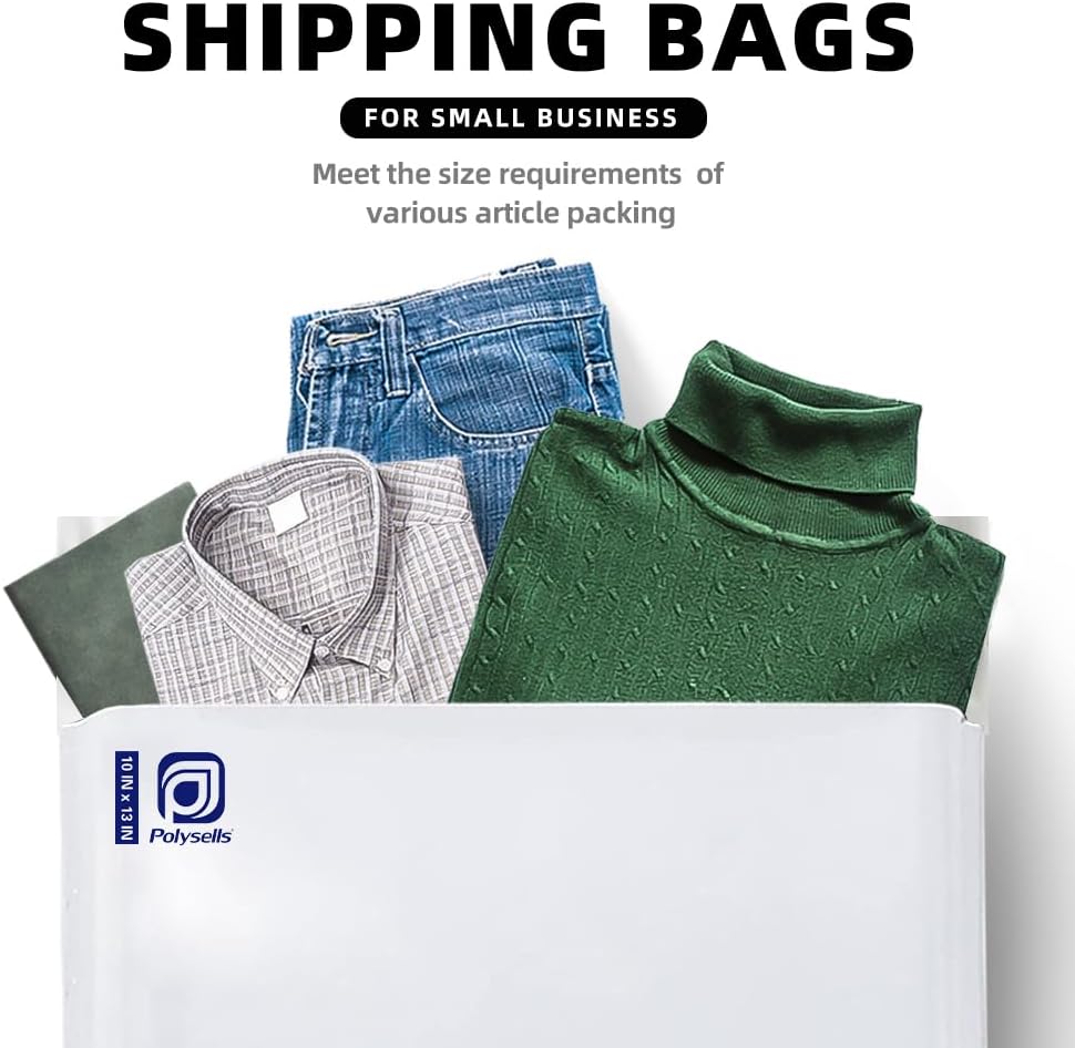 100 pcs 10x13 Inches White x Silver Poly Mailers Shipping Envelopes, Strong Adhesive Sealing, Waterproof, and