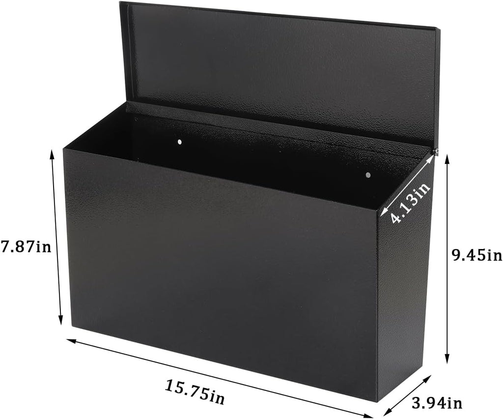 Wall-Mount Mailbox for Outside,Large Capacity Mail Box Waterproof and Rust-Resistant, Galvanized Steel Metal Post