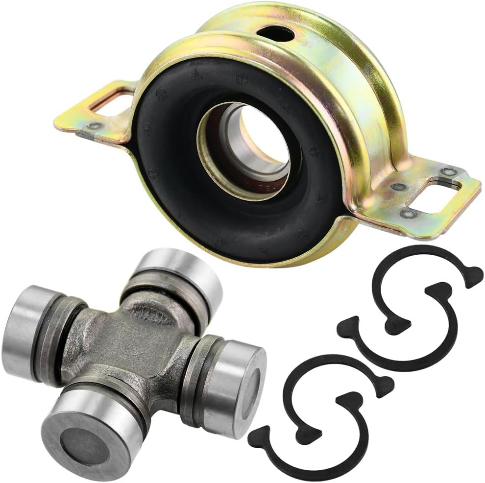4WD Drive Shaft Center Support Bearing and U-Joints Kit Fit for 1995-2004 Toyota Tacoma, 1993-1998 Toyota T100, 2000-2006 Tundra Driveshaft Center Support Carrier Bearing