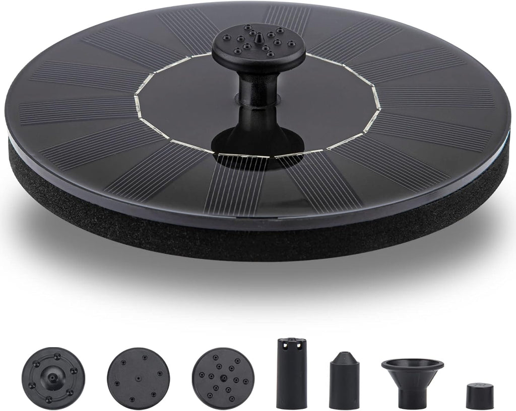 Solar Fountain Pump 1.5W Upgraded Submersible Solar Water Fountain Panel Kit for Bird Bath,Small Pond,Garden and Lawn