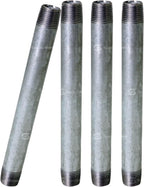 SUPPLY GIANT OQHM1212 12" Long Galvanized Steel Nipple Pipe Fitting with 1/2" Nominal Size Diameter, Single Unit