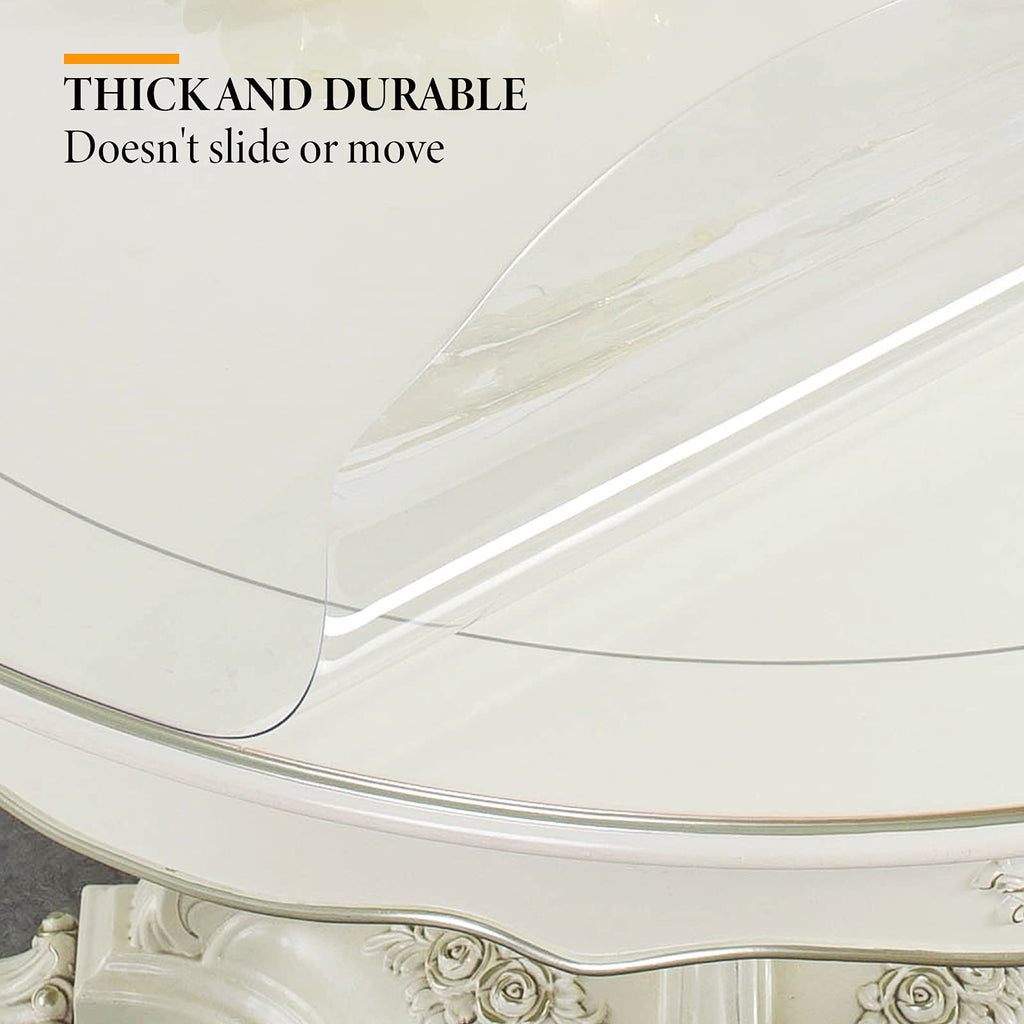 1.5mm Thick 48 Inches Clear Round Table Protector, Round Table Cover, Tablecloth Protector, Table Protector for