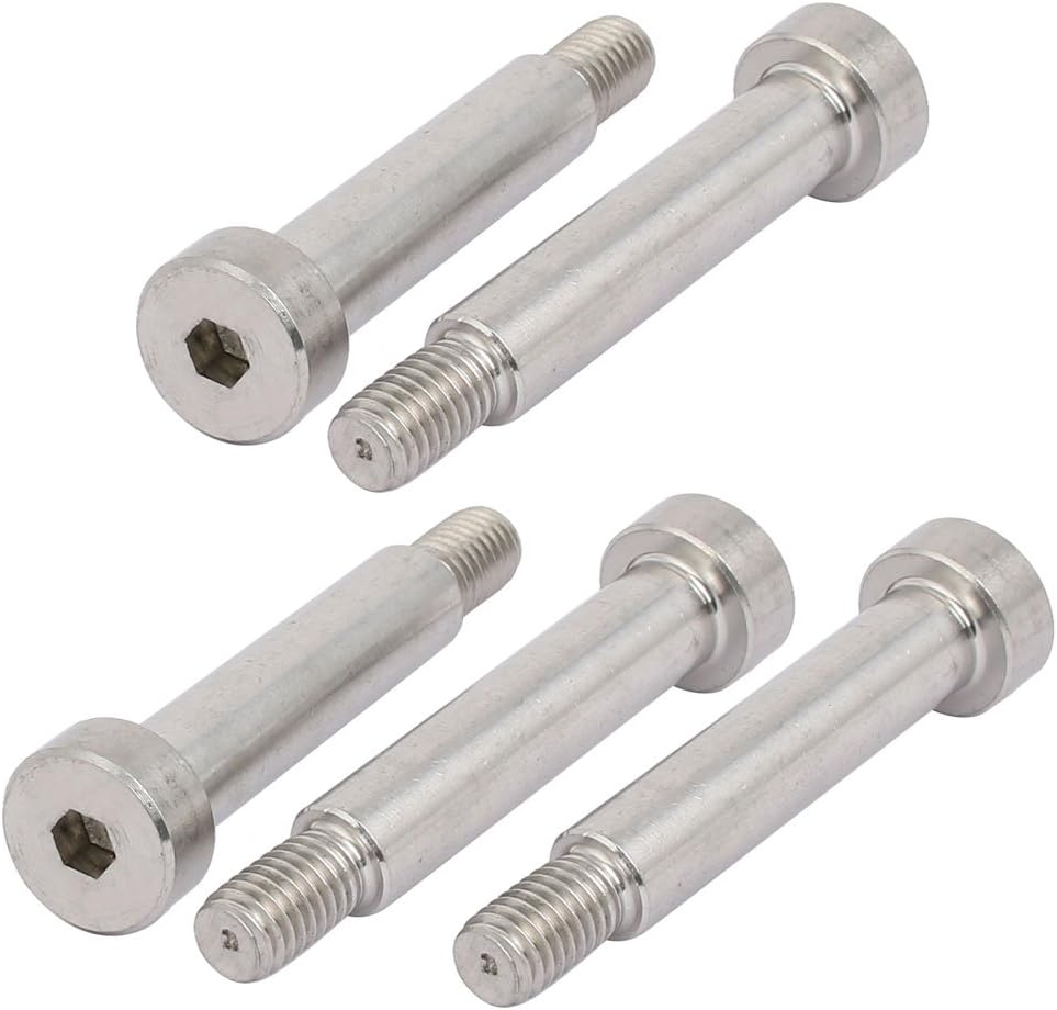uxcell 304 Stainless Steel Hex Socket Shoulder Bolt 10mm Shoulder Dia 45mm Shoulder Length M8 Thread 5pcs