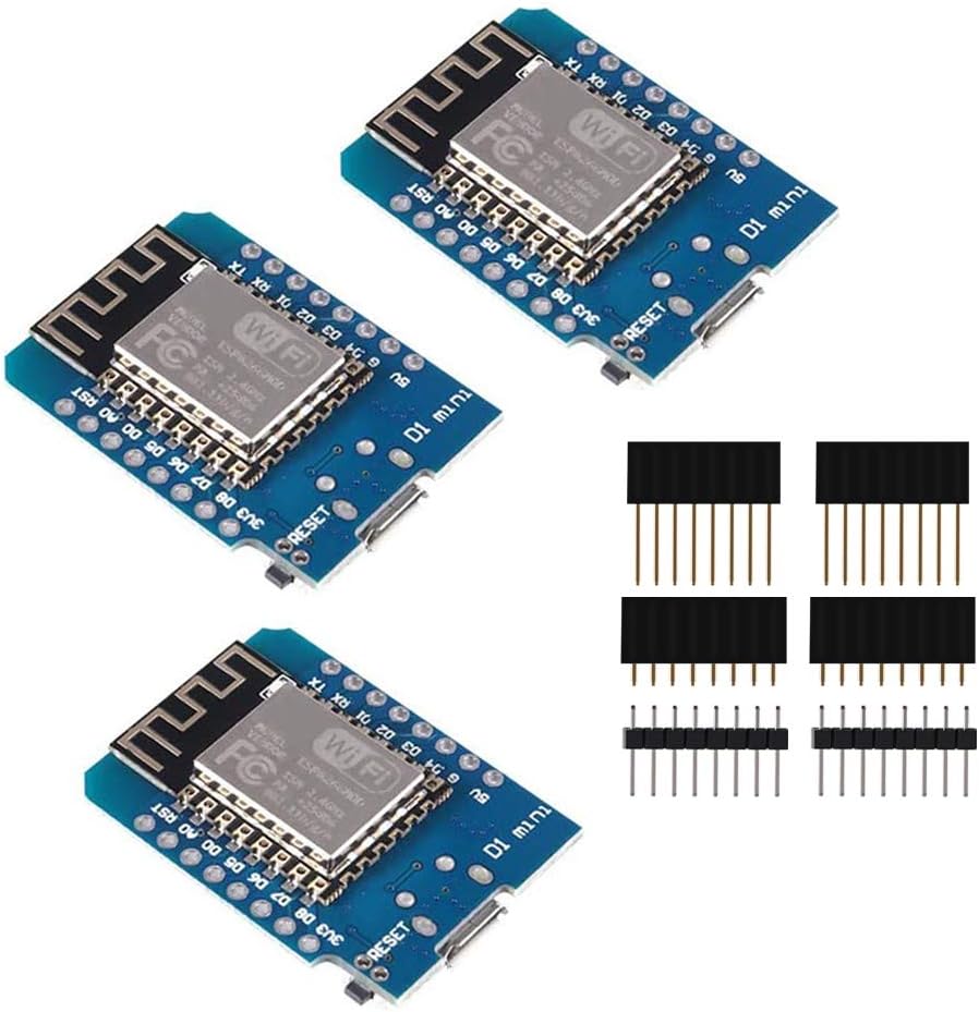 ESP8266 ESP-12 ESP-12F NodeMcu Mini D1 Module WeMos Lua 4M Bytes WLAN WiFi Internet Development Board Base on ESP8266 ESP-12F for Arduino,Compatible with WeMos D1 Mini (3pcs)