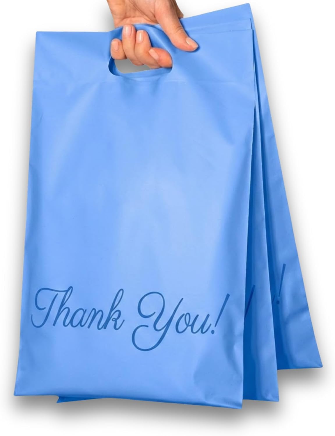 Blue Poly Mailers with Handle, 10x13, 100 Pack, Packaging Bags