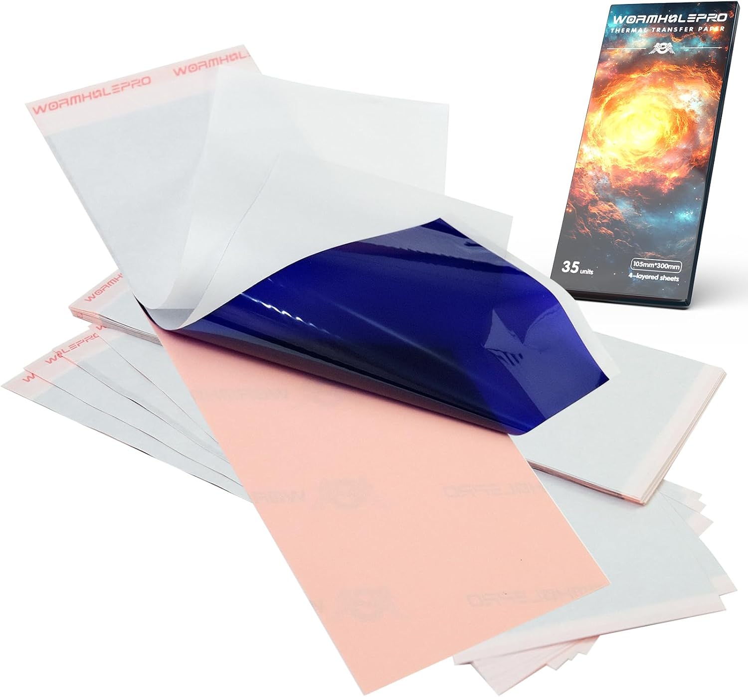 Wormhole PRO Tattoo Transfer Paper for Mini Tattoo Stencil Printer Thermal Stencil Paper 35 Sheets Compatible with