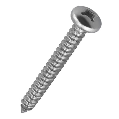 #14 x 2 (40 Pack) Stainless Steel Phillips Pan Head Wood Screws, Stainless Steel 304 (18-8), Pan Head Sheet Metal
