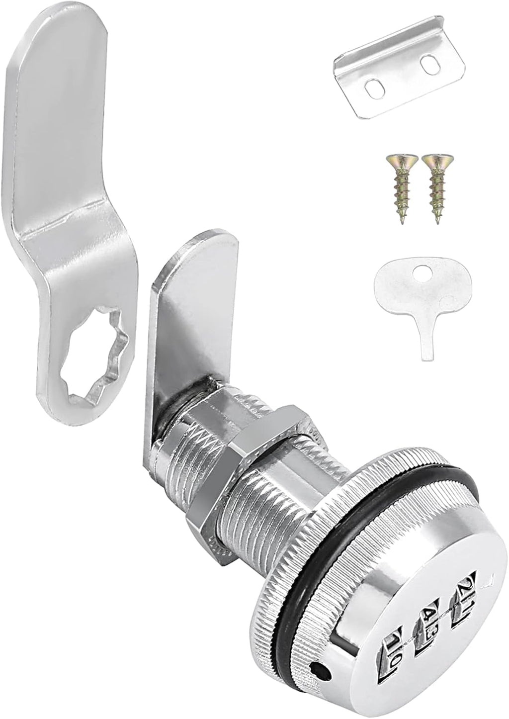 Number Combination Lock for File Cabinet, Cam Lock for Mailbox | 1-1/8 Inch Metal Combo Drawer Lock, Keyless Cabinet