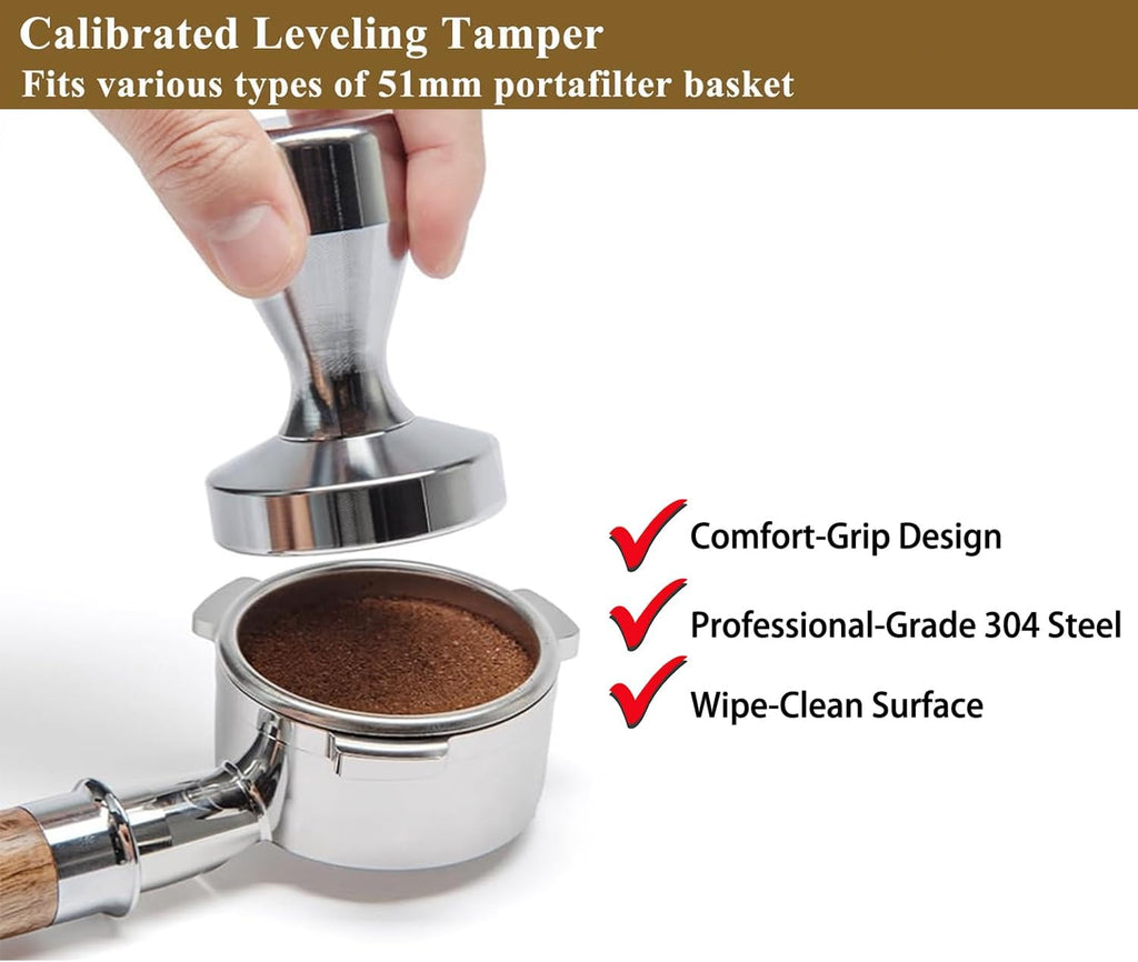 51mm Espresso Tamper Espresso Accessories Kit: Espresso Tamper Set, Coffee Tamper Espresso Tools Barista Tools |