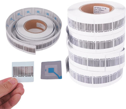 RF 8.2MHz Security Tags 1.57x1.57inch, EAS Anti-Theft Labels for Retail Stores, Adhesive Security Label Stickers