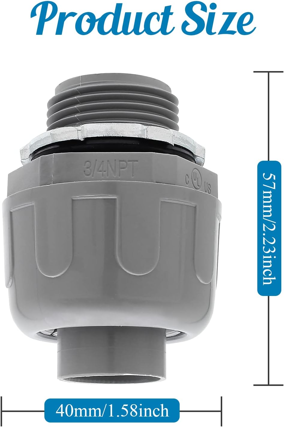 6Pcs 3/4 Inch NPT Liquid Tight Connector